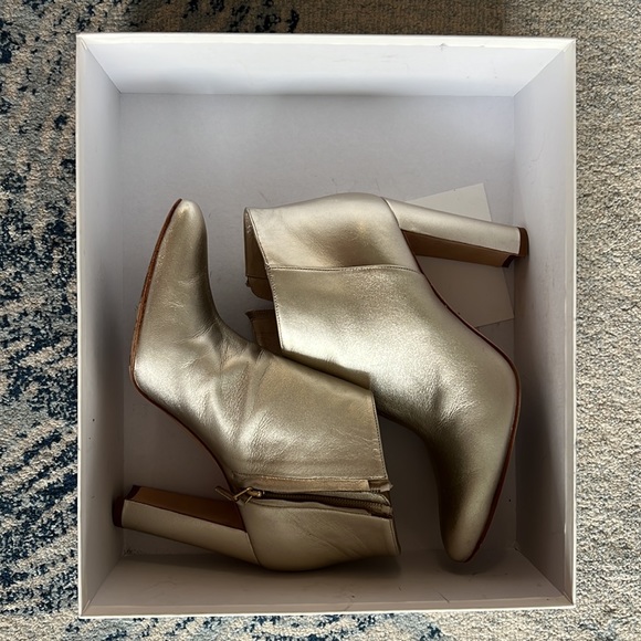 Manolo Blahnik Gold Metallic Boots - Picture 6 of 11